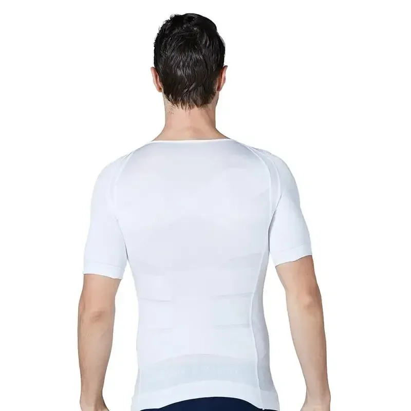 Men\'s Chest Compression Shirt Top Slimming Shapewear Fat Burn Fitness Top Posture Vest Male Belly Abdomen Slim Undershirts Tank