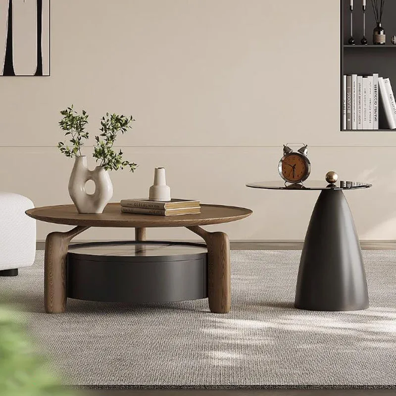 

Luxury Modern Coffee Table Designer Unique Clear Round Aesthetic Italian Side Table Writing Center Mesa Auxiliar Home Furniture