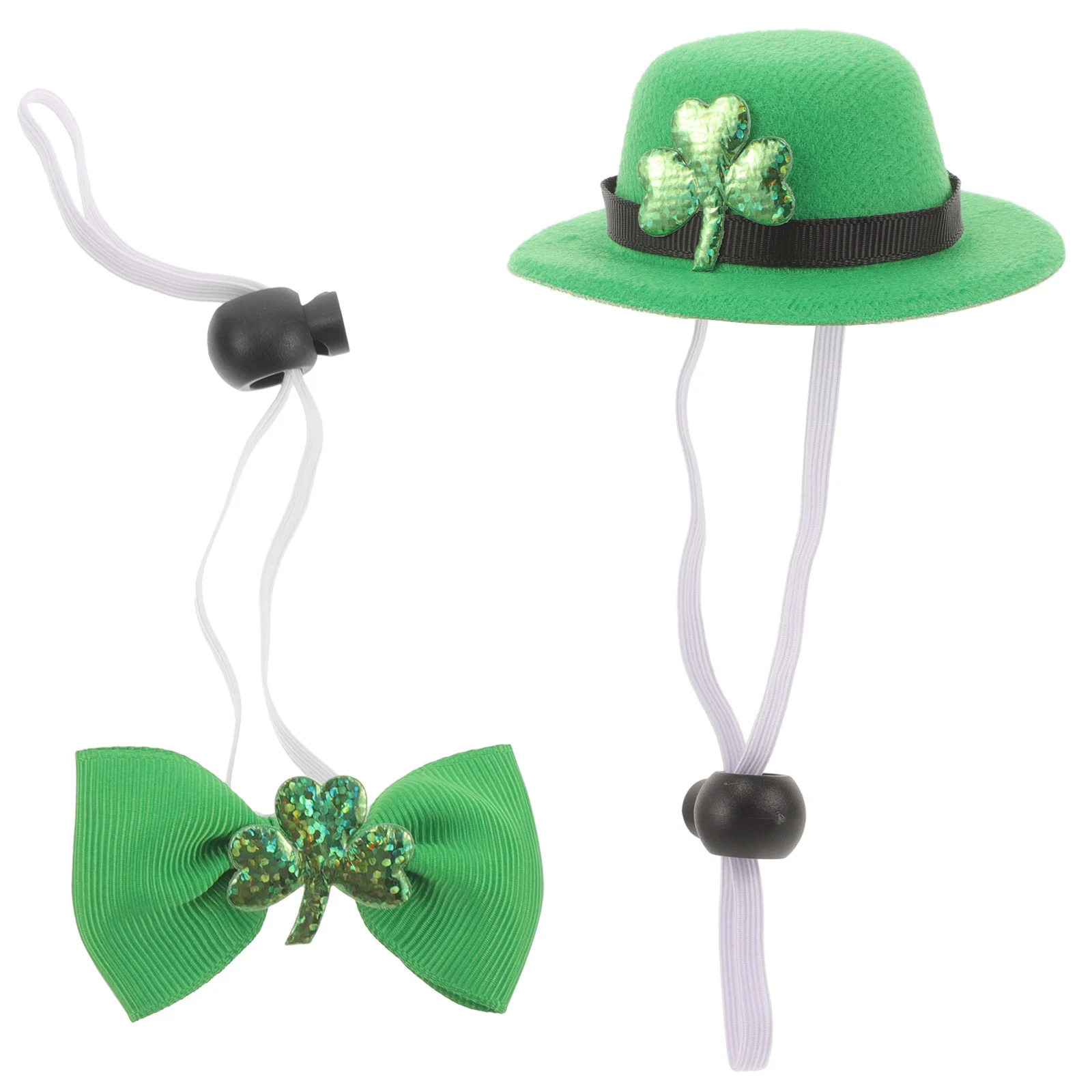 Pet Hat Tie Cat St Patricks Day Outfit Cute Accessories Dog Costume Puppy Collar Set Bow for Irish Party Polyester Saint Favor