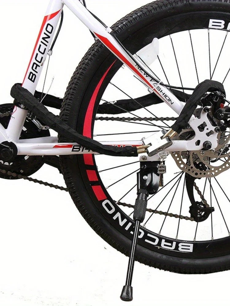 AliExpress 1Pc Premium Black Bike Lock with Manganese Steel Chain Heavy Duty for Mountain Bikes Cycling