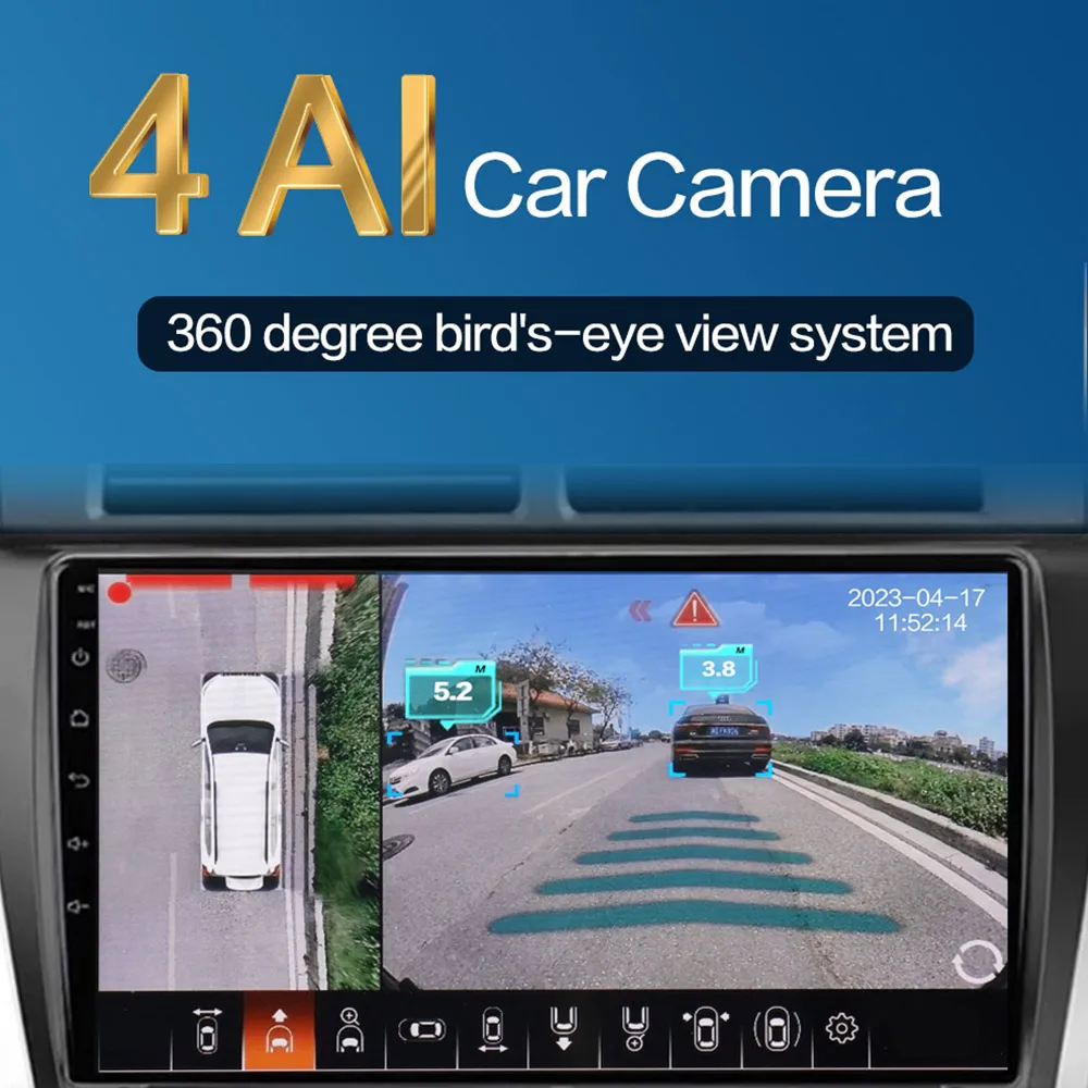 Car AHD 3.5D 360 degree Camera System Driving Panorama Bird View Parking Front Rear Side DVR Kit For Toyota Prado 2012-2020