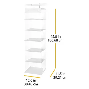 6層懸掛式收納架,透明乙烯基材質,節省空間,垂直設計,耐用金屬框架,服裝配件 6 最佳銷售 衣架 - №6