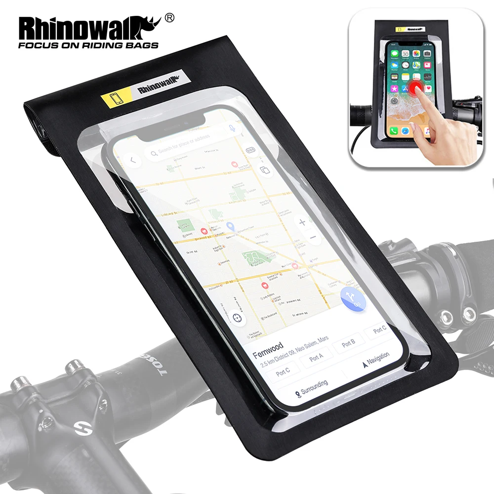 Rhinowalk Bicycle Phone Bag Frame Front Top Tube Cycling Phone Bag Waterproof Phone Case Touchscreen Bag MTB Bicycle Accessories