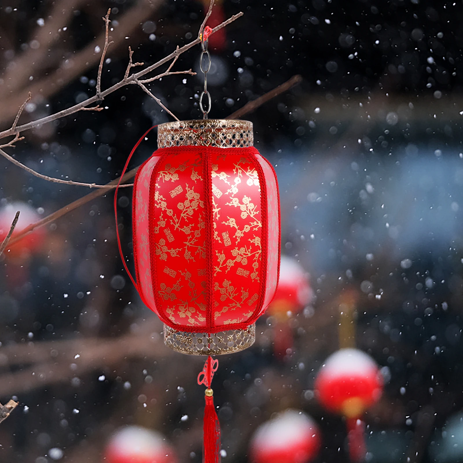 

2pcs Ancient Sheepskin Lantern Waterproof Sunproof Wrought Iron Hanging Decor Chinese New Year Festival nament