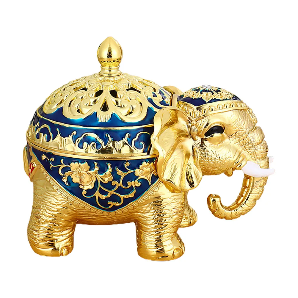 

Retro Incense Burner Zinc Alloy Elephant Shaped Censer Home Decor Air Purify Yoga Study Bedroom Living Room