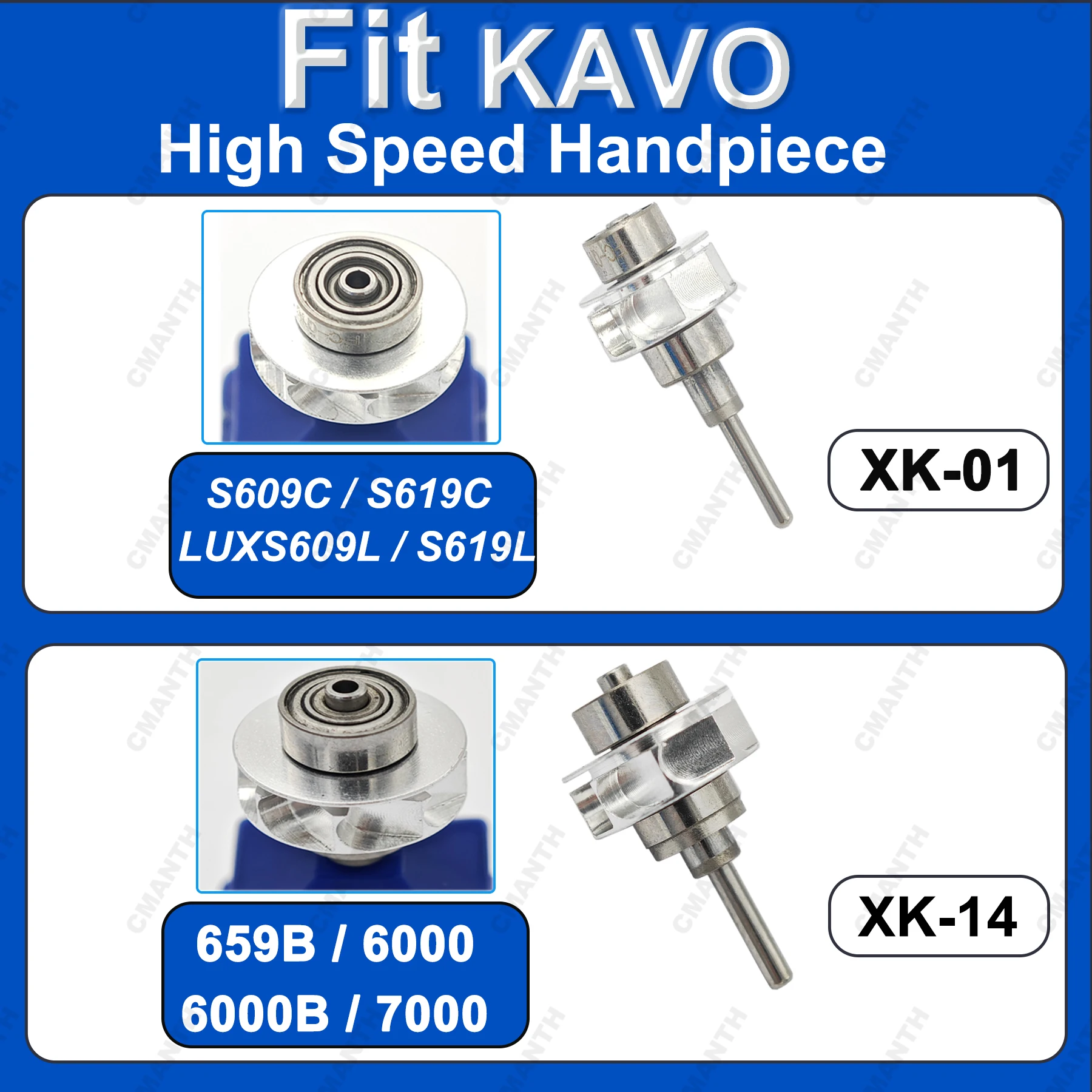 Dental Turbine Cartridge Ceramic Bearing High speed Handpiece Air Rotor For KAVO S609C/S619C LUXS609L/S619L 659B/6000 6000B/7000