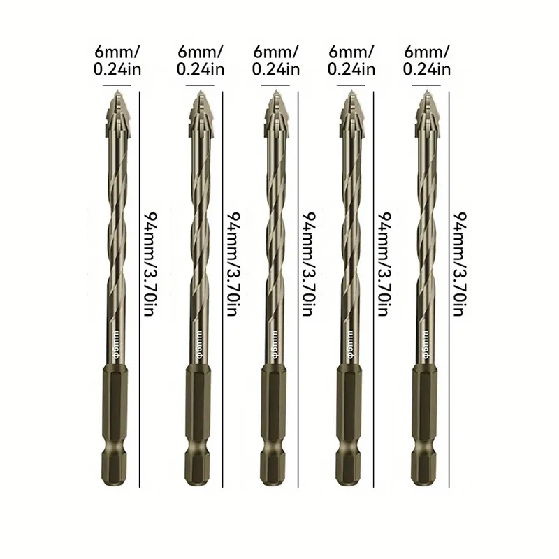 4-12mm Vier-Fluit Zaagtandboor Zaagtandboor Gereedschap Voor Glas/Tegel/Beton/Metaal Boor Set Gereedschap