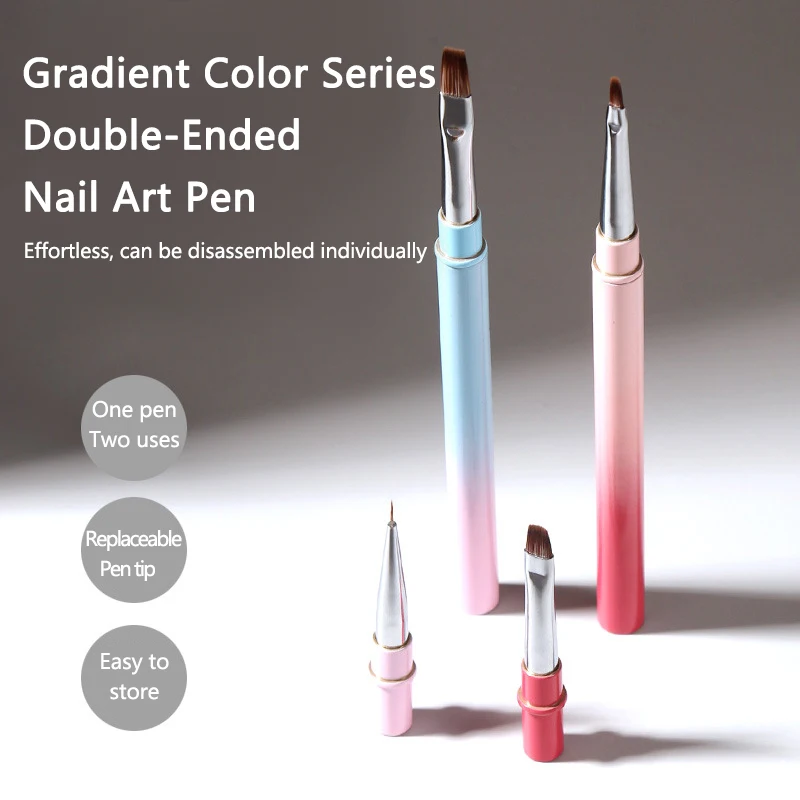 

Двусторонняя кисть для нейл-арта, кисть для градиентного дизайна и геля, профессиональные инструменты для маникюра для салонов