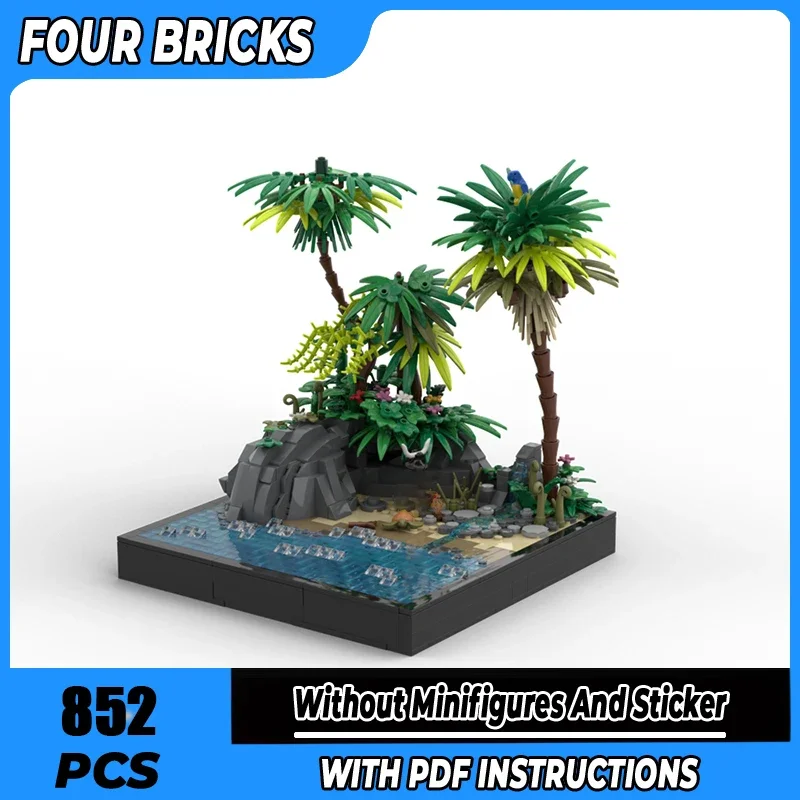 Moc Bausteine tropischen strand Technologie Modulare Ziegel Modell Geschenke Weihnachten Spielzeug DIY Sets Montage