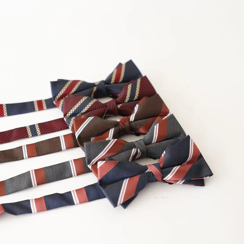Vintage Formal Men Bow Tie Classic Striped Gentleman Bowtie For Business Meeting Banquet, Cocktail Party And T-stage Performance
