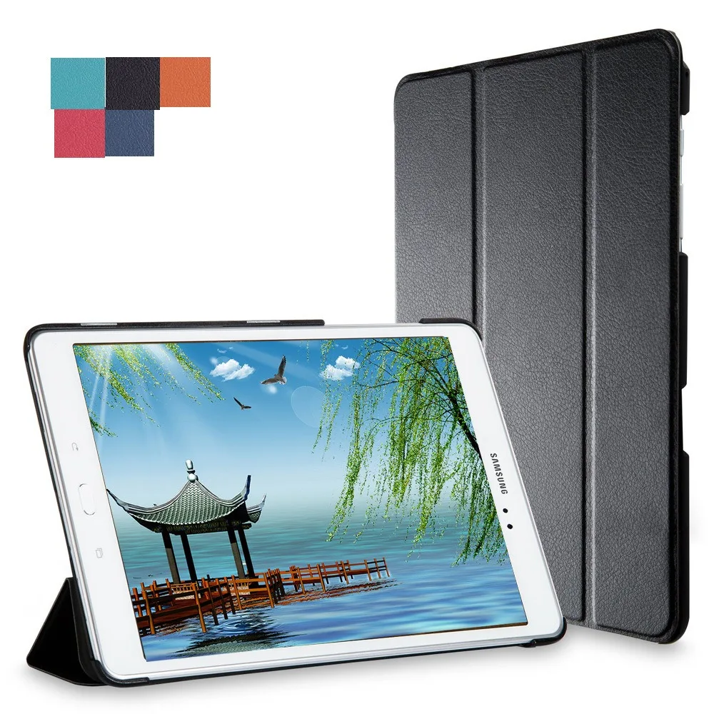 Tri-Folding Stand Funda Case For Samsung Galaxy Tab A 9.7  SM-T550 T555C P550 P555C Tablet  Auto Sleep Leather Case Cover
