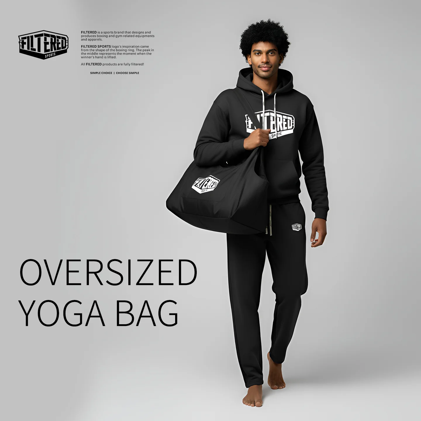 Foldable Yoga Mat Bag with Self Storing System Cotton Blend Hand Tote Shoulder Bag for Office to Studio Commute Machine Washable