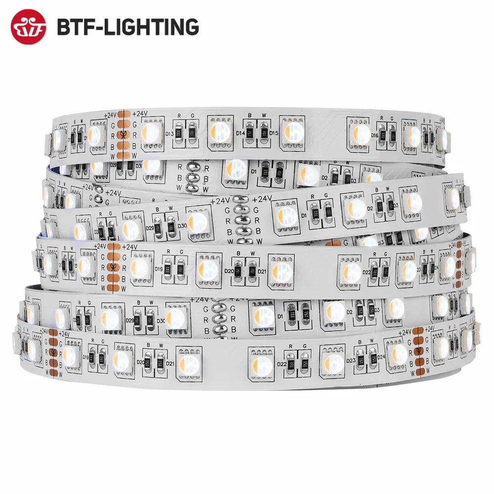 SMD 5050 RGBW Led Lights 5M 5pin 4in1 RGBWW RGBCW Led Strip Warm White Cold White Decorations 24V