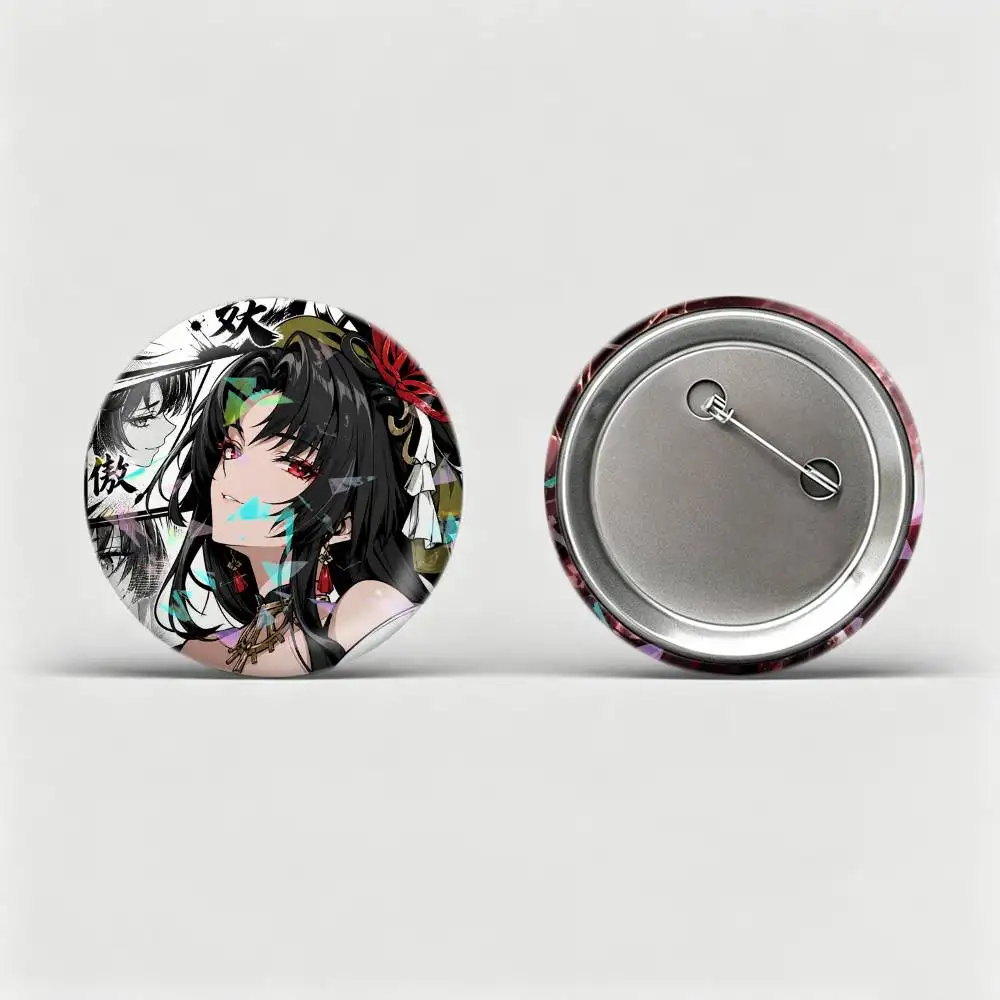 N-NTE Cool H-Hotori  Badges Creative Tinplate Round Button PinsBrooch Badge Clothes Backpack Custom