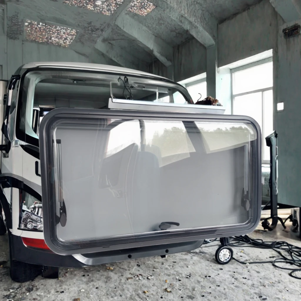 Ventana de Acrílico de Doble Acristalamiento de 600x280mm para RV, Ventana de Ventilación Abatible para Caravana/Autocaravana, Venta Directa de Fábrica