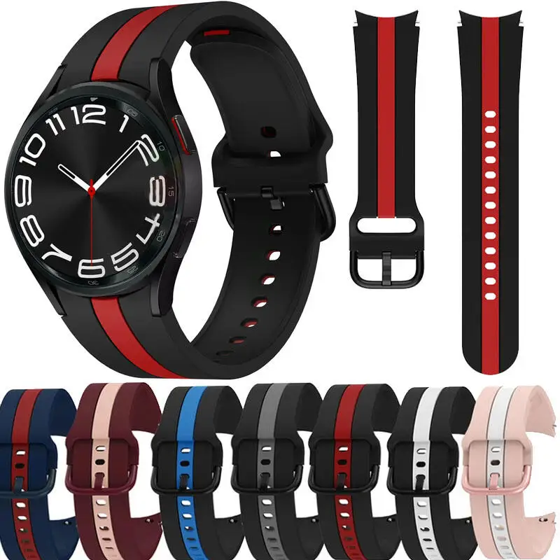 Weiches Silikonarmband für Samsung Galaxy Watch 7/6/5/4 44 40 mm 5Pro 45 mm Armband für Galaxy Watch 6/4 Classic 42 43 mm 46 mm 47 mm