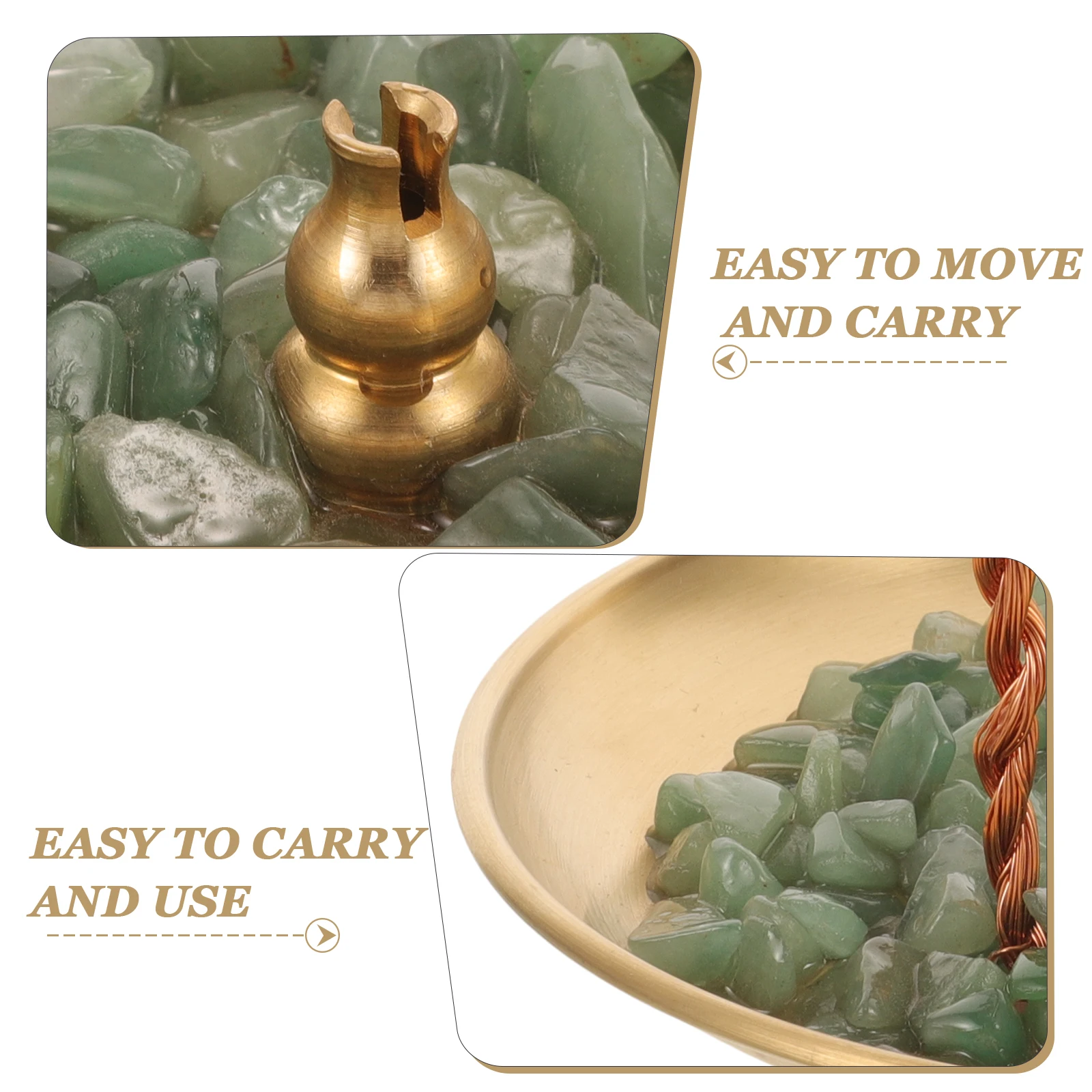 

Creative Crystal Burner Holder Desktop Crystal Tree Tray Household Decorative Incense Plate Vintage Style Metal Incense Stand