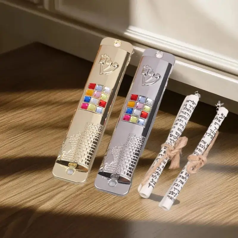 Door Metal Mezuzah Blessing Home Decoration Gift Hanukkah Decor Retro Religious Jerusalem Mezuza Case