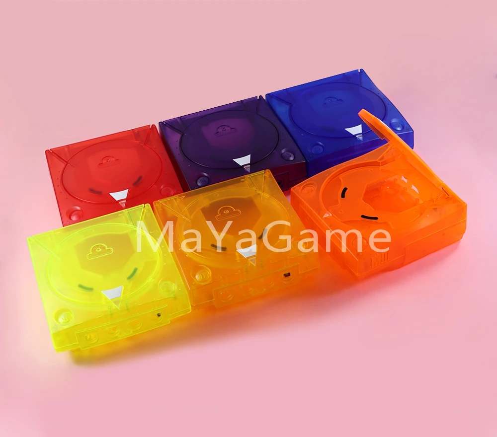 1 conjunto para sega dreamcast dc retro jogo de vídeo substituição escudo plástico translúcido caso console caixas transparentes