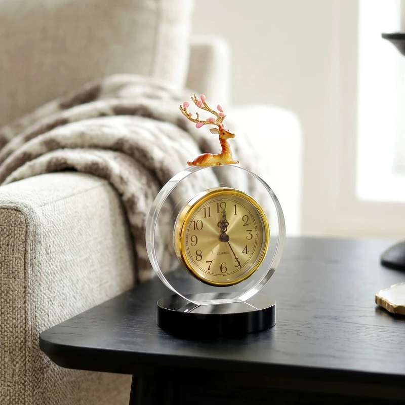Fulu Clock Living Room Decoration TV Cabinet Wine Cabinet Decorations Creative Desktop Clock Practical High-end Ornament Decor
