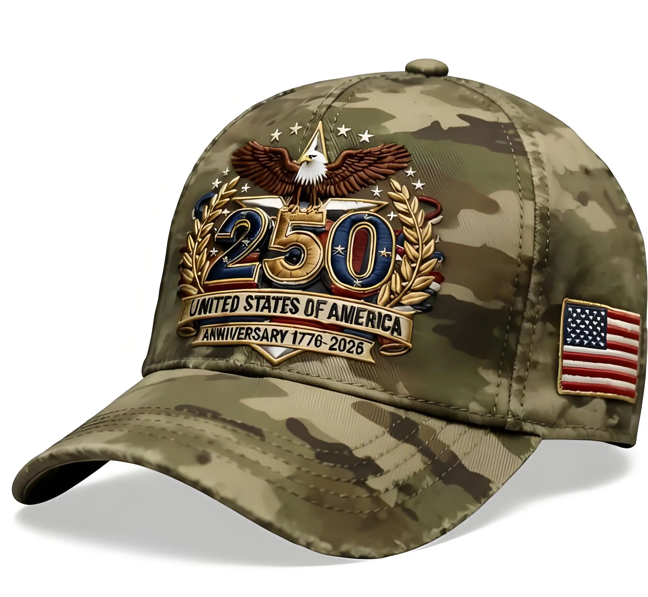 ‌Space RetroCyberpunk Baseball Cap USA 250th Anniversary Edition Patriotic Unisex Printed Hat for Football National Celebration