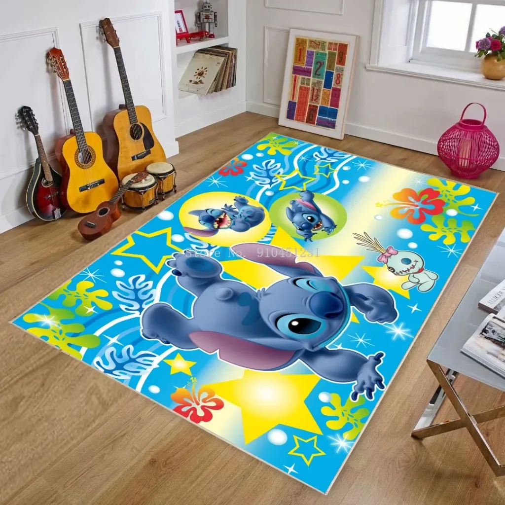 80x160cm Lilo Stitch Kids Playmat tappeto lavabile tappeto per soggiorno stampa moderna tappeto da pavimento geometrico tappeto ragazzi ragazze