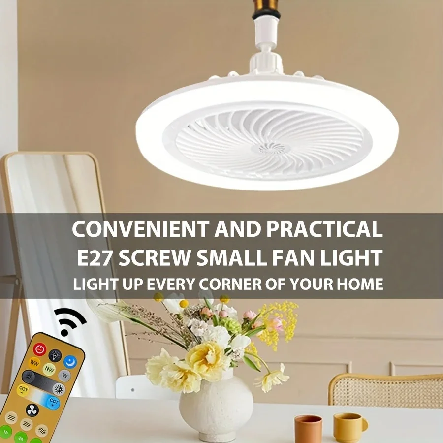 Aromatherapy Rotatable 3 in 1 Ceiling Fans with Remote Control Timing 3 Speed Hanging Fan E27 Base Lightings Bedroom Living Room