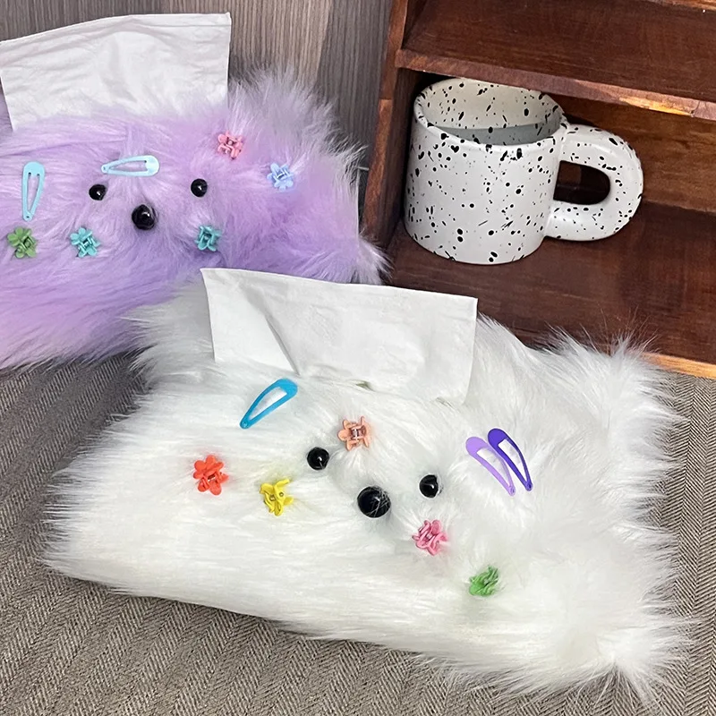 

Plush Monster Drawer Box Cute Plush Living Room, Bathroom, Coffee Table, Living Room, High-end DIY Car Tissue Bag