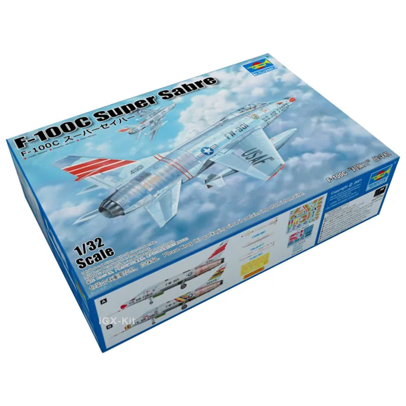 

Trumpeter 03221 1:32 Scale F-100C Super Sabre Fighter Aircraft Toy Gift Craft Hobby Military Assembly Plastic Model Building Kit