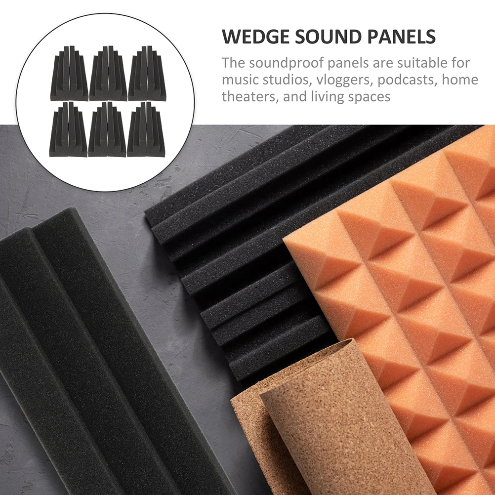 

12pcs Bass Trap Corner Wall Wedge Soundproof Acoustic Panels For Studio Ktv Room Trapezoidal Wall Tiles Noise