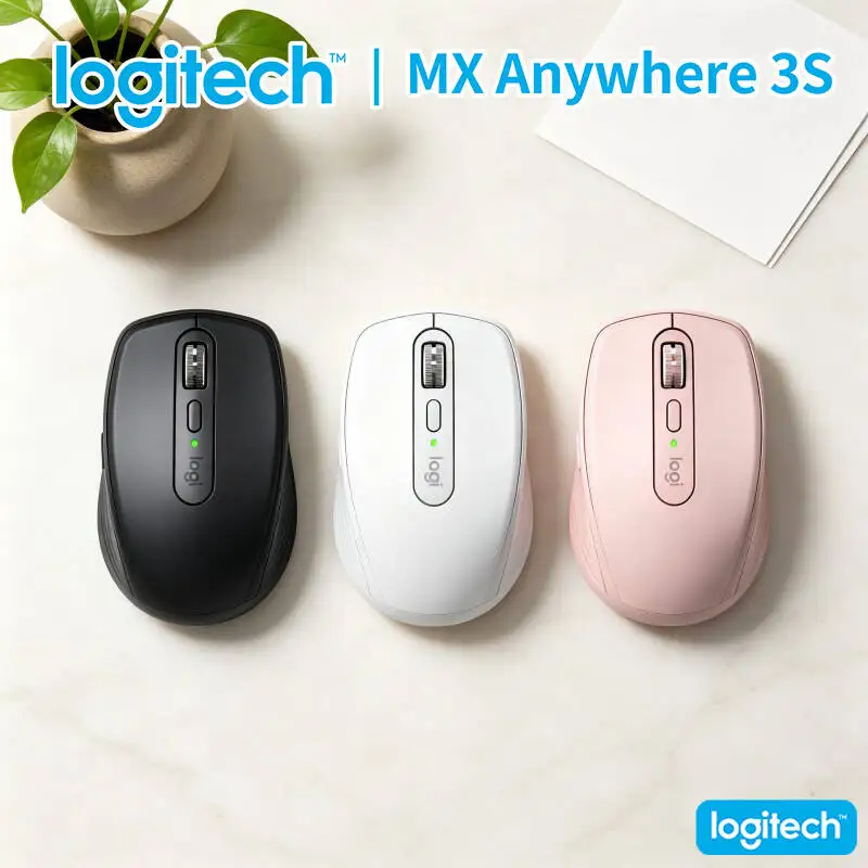 Wireless MX Anywhere 3S - Darkfield 8K DPI, Hyper-Scroll, USB-C Charge, Great for Freelance Gig & Regional Business Travel
