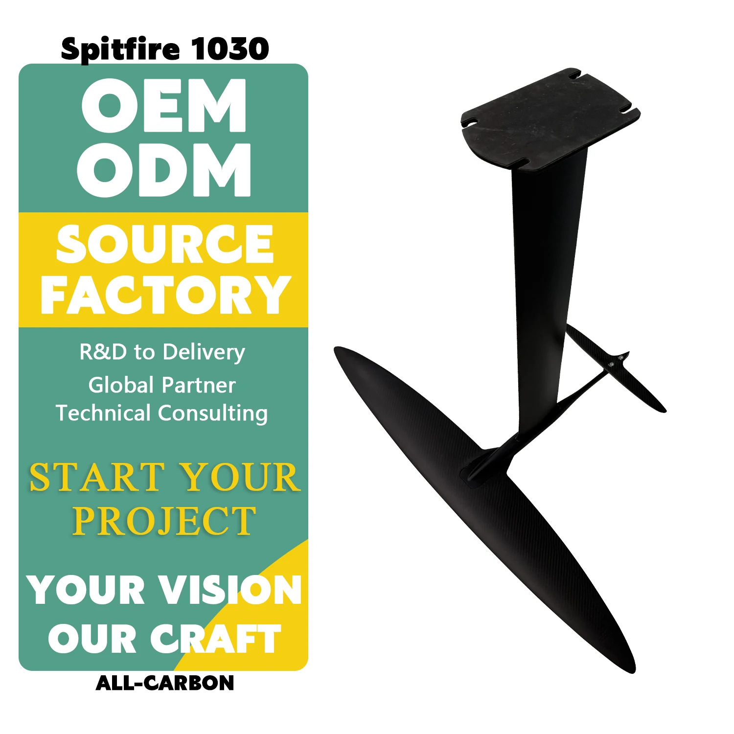 MSSpitfire 1030 HM Carbon Mast Efoil Wingfoil sup Paddle Surfboard Wave Foil Set for Pumping Wateplay Board KiteSurf Hydrofoil