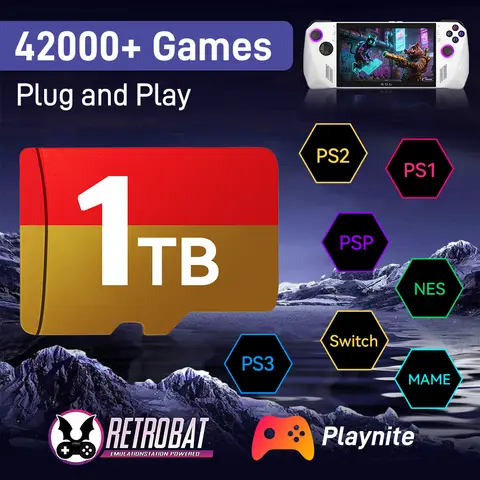 1TB SD TF Game Card for ROG ALLY/PC/Laptop/Win Handheld Console with 42383 Retro&AAA Games for Switch/PS3/2/1/PSP/SS/Wii/Wiiu