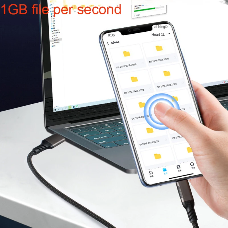 USB3.2 Gen2 10Gbps Cable USB A to C Cable 3A 60W QC3.0 Fast Charging for Samsung NVMe Hard Disk External Android Data 1m 2m Cord