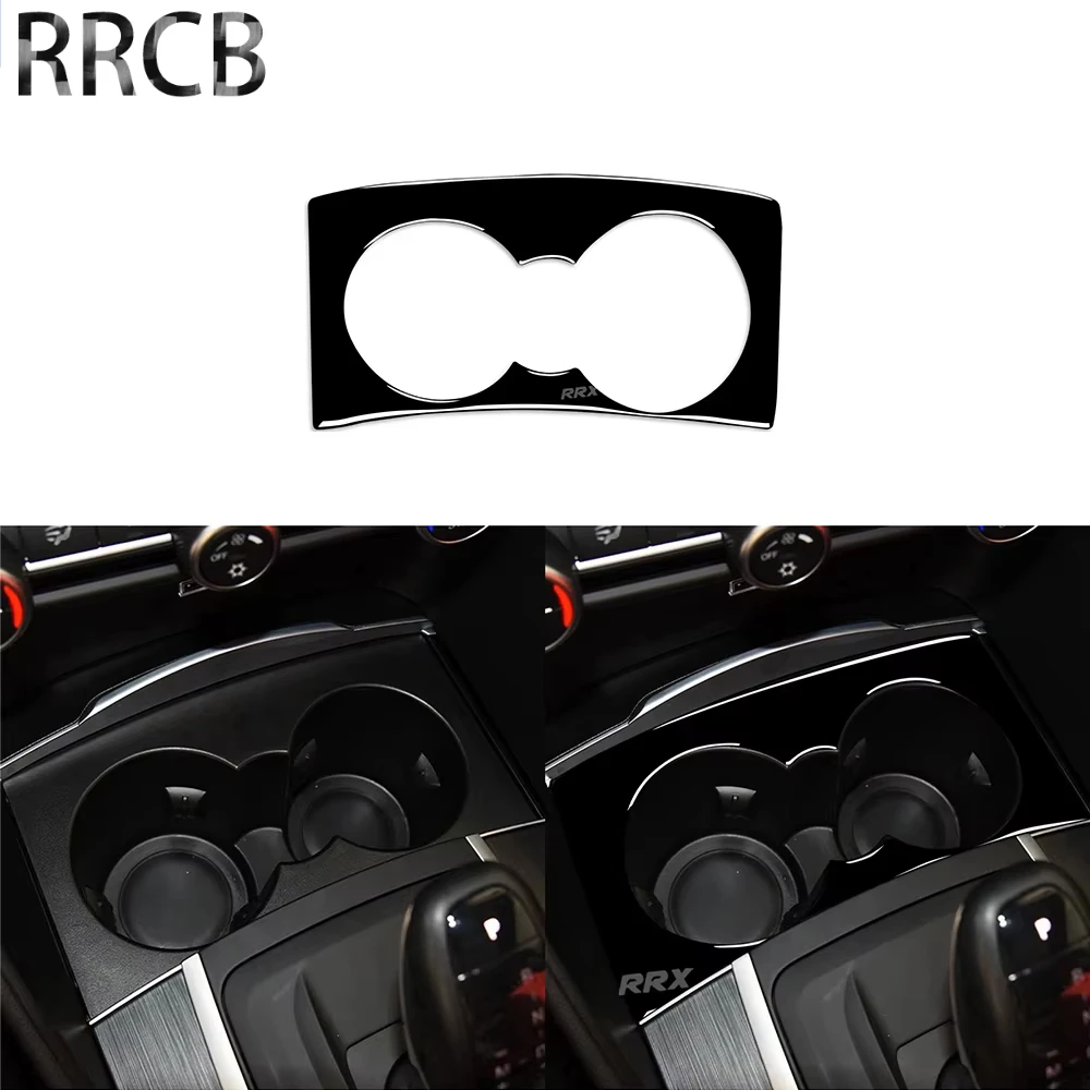 

For Alfa Romeo Giulia 2017 2018 2019 Piano Black Gear Shift Water Cup Holder Cover Car Interior Decoration Accessories Sticker