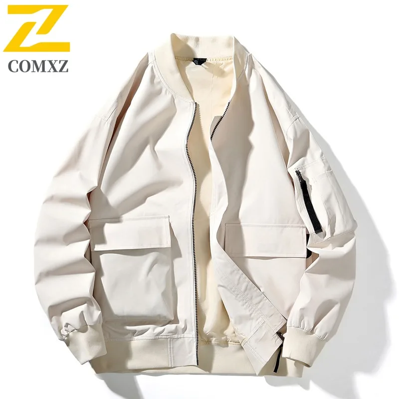 سترة رجالي COMXZ بياقة بيسبول غير رسمية سترات مضادة للرياح لركوب الدراجات في الهواء الطلق 2025 سترة واقية جديدة للخريف خفيفة الوزن غير رسمية #4
