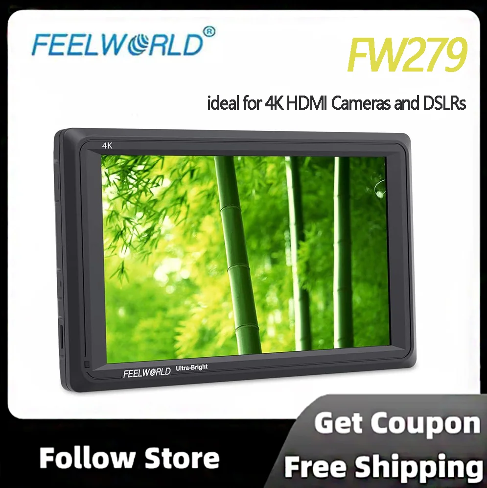 FEELWORLD FW279 7-дюймовый ультраяркий монитор для DSLR-камер с яркостью 2200 нит |   4K HDMI вход/выход, гистограмма формы сигнала, помощь в фокусировке, для