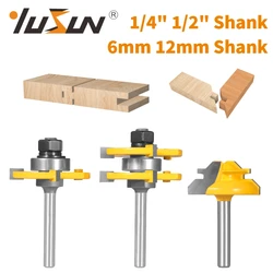 YUSUN 3PCS 6MM 6.35MM 12MM 12.7MM Shank Router Bit Woodworking Milling Cutter For Wood Bit Face Mill Carbide Cutter End Mill