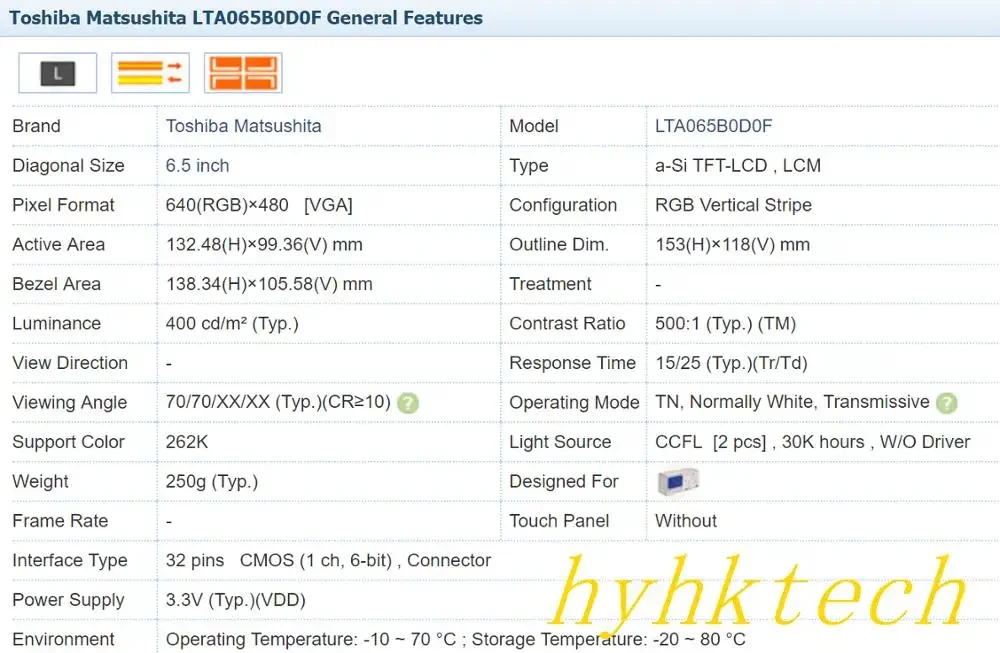 LTA065B0D0F 6,5-дюймовая ЖК-панель, класс A+ на складе, протестировано перед отправкой