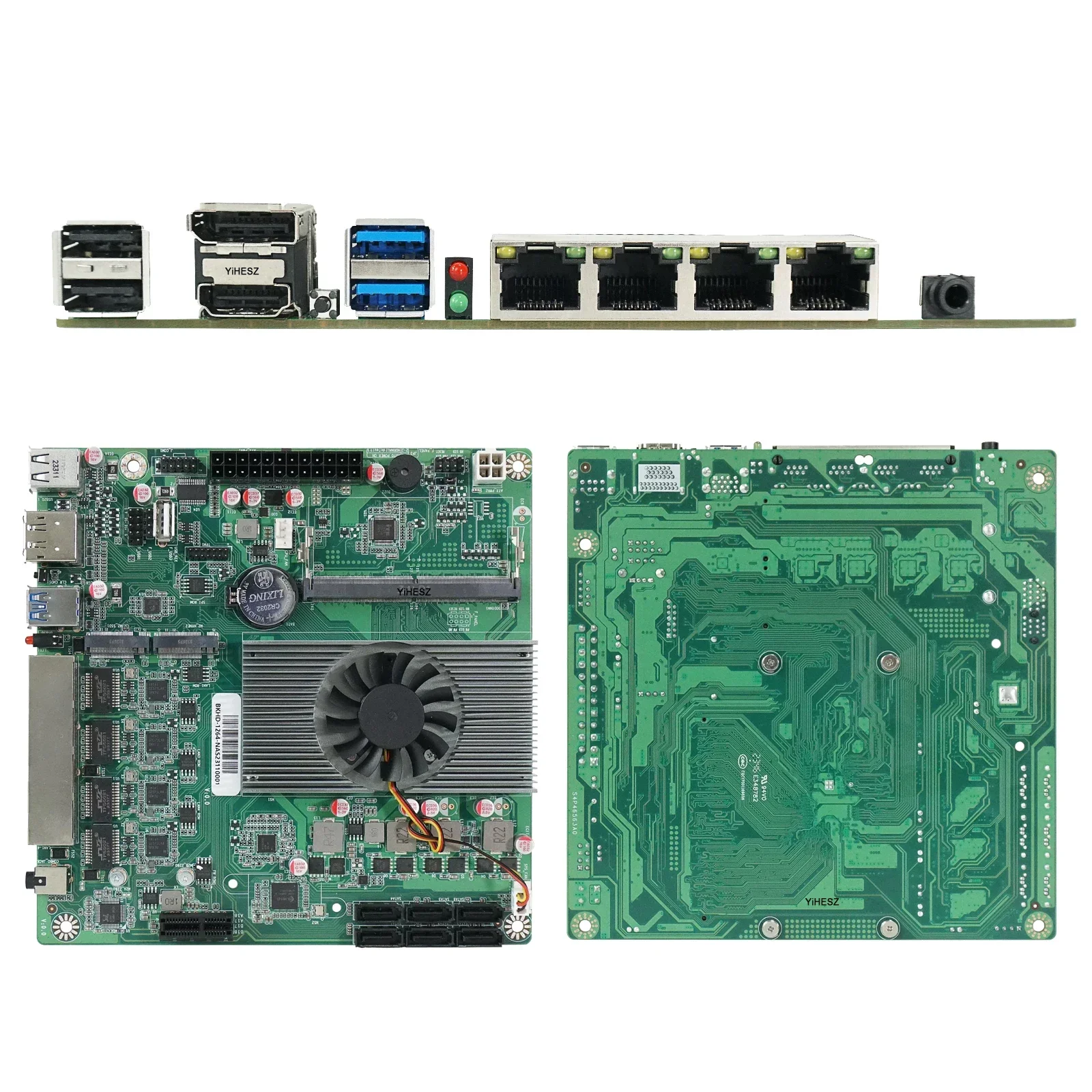 Imagem -02 - Diy Nas N100 Motherboard para Soft Router Servidor de Armazenamento Mini Itx 4x Intel I226 2.5g x Sata3.0 Ddr5 17x17cm x M.2 1xpcie