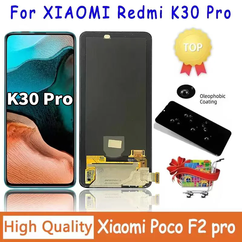 Pantalla AMOLED nueva para Xiaomi Redmi K30 Pro, digitalizador de pantalla táctil, piezas para Xiaomi Pocophone Poco F2 Pro M2004J11G, pantalla LCD
