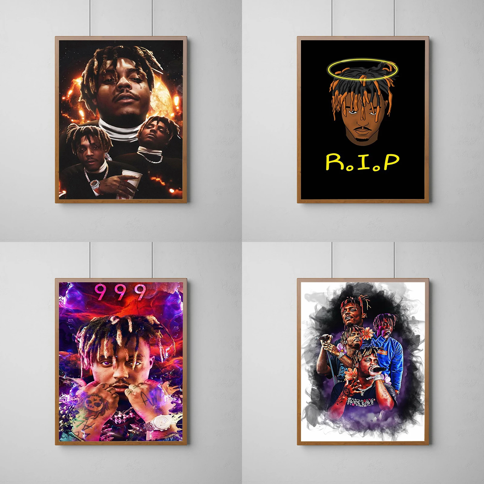 RIP Juice Wrld Rapper Poster Decoration Room Decor Painting on Canvas Print Home Decorative Paintings Art Posters for Wall Decor