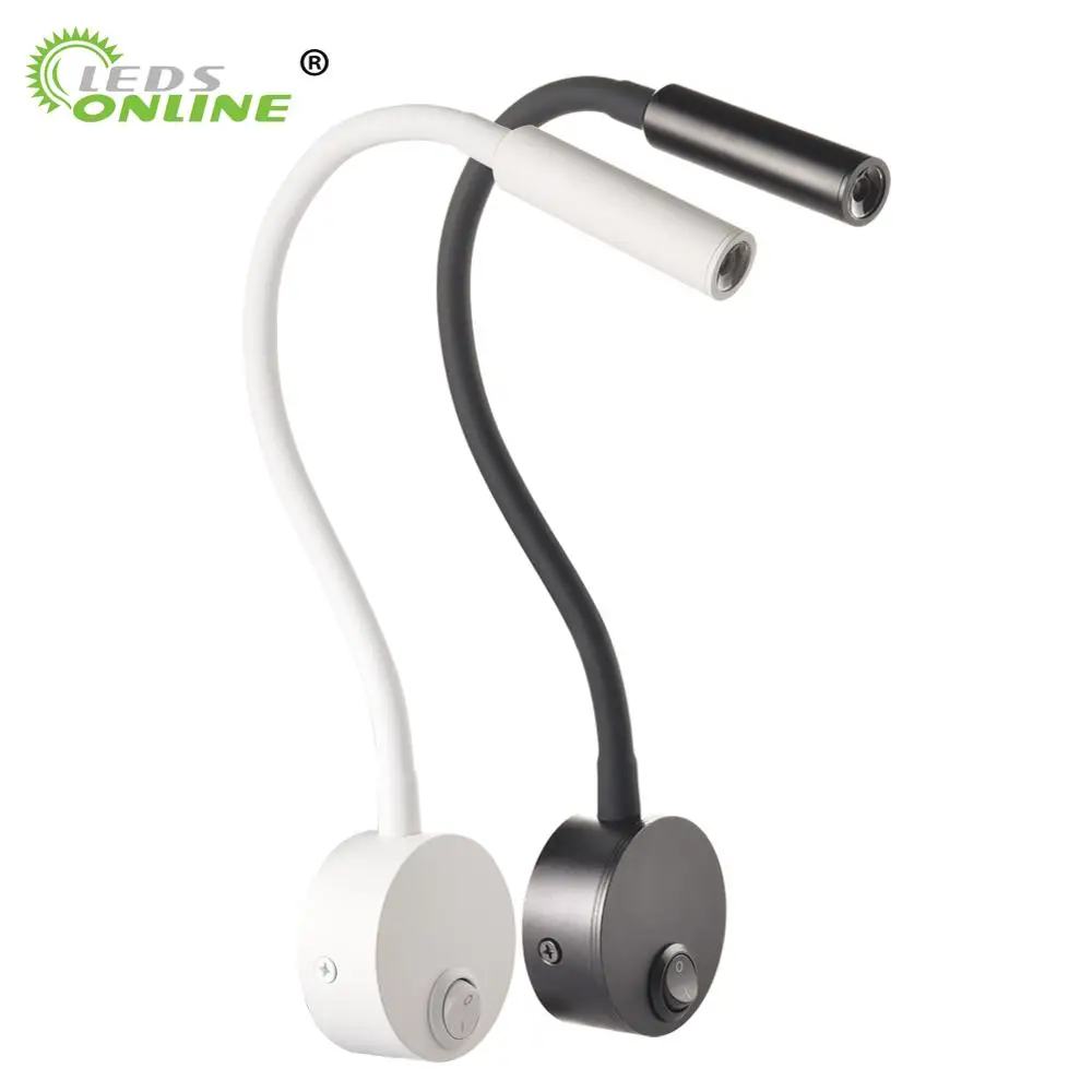 Lampe murale LED 3W moderne, chambre à coucher, chevet, lecture, étude, livre, lumière noire et argentée, corps, applique murale, prise EU US, cordon