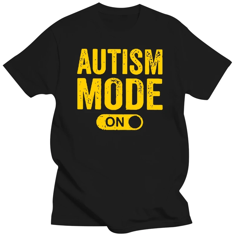 Custom Made Best Autism Mode On Men's T Shirt Kawaii Nice T-Shirt Man Sunlight Plus Size Male Tee Shirts For Men Pop Top Tee