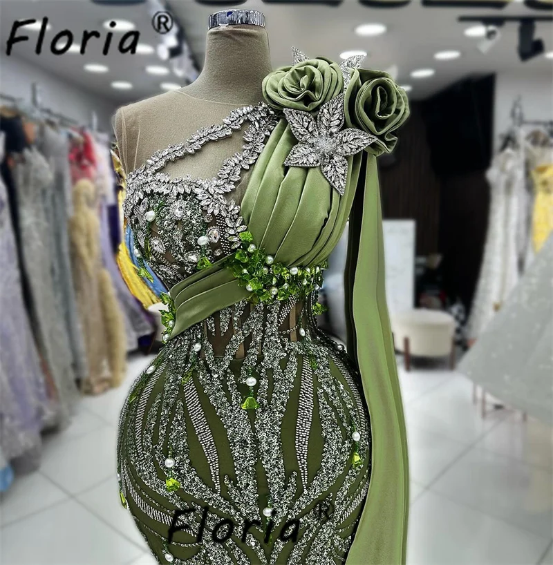 Green Mermaid Party Dresses Beaded Long Evening Luxury Dress 2024 Wedding Guest Dress Women Vestidos para mujer elegantes fiesta