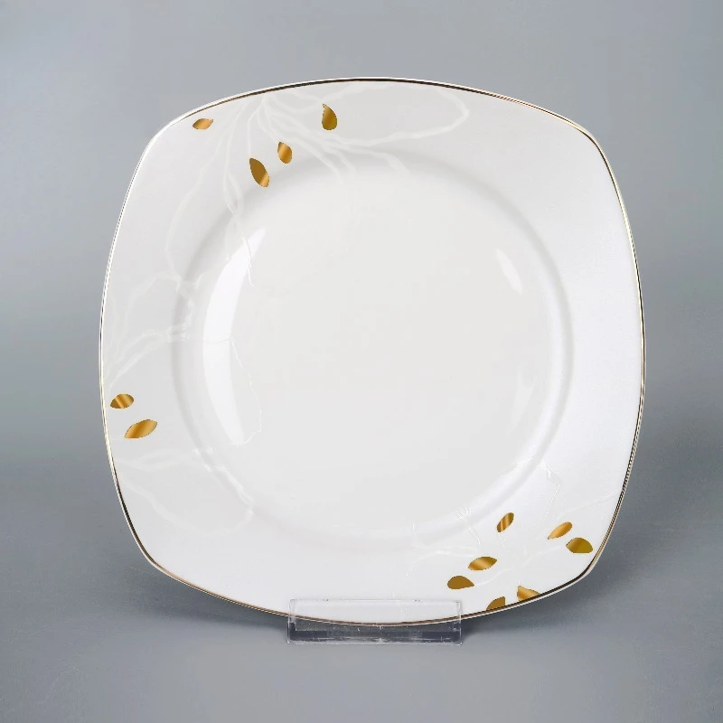 New Design Plate Set Ceramic Dinner Square Plate Tableware Deluxe Set with Color Box Packaging