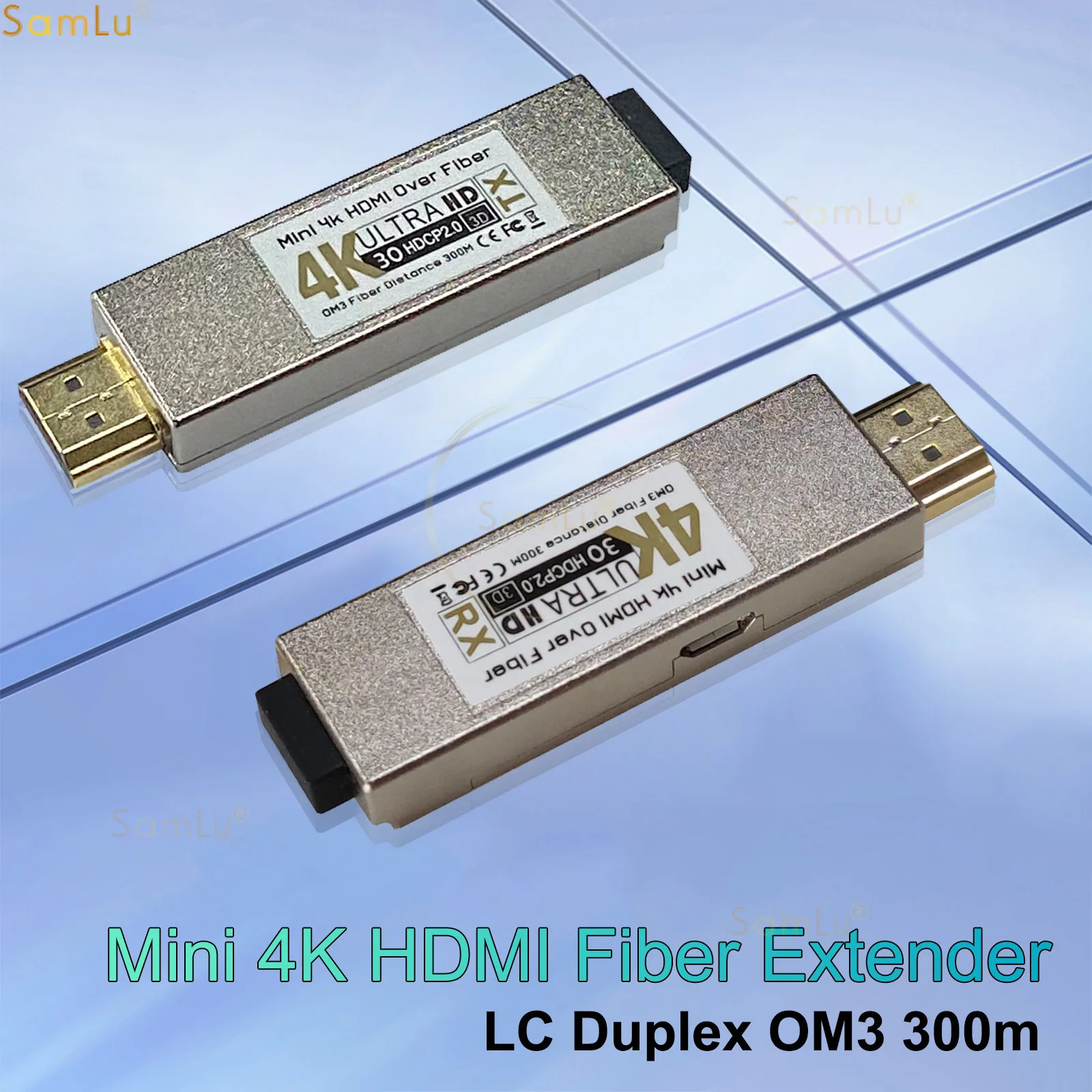 Mini 4K HDMI Fiber Extender, 4Kx2K 30Hz HDMI 1.4a Video Optical Transceiver, Up to 300m Uncompressed Over OM3 Multimode Fiber