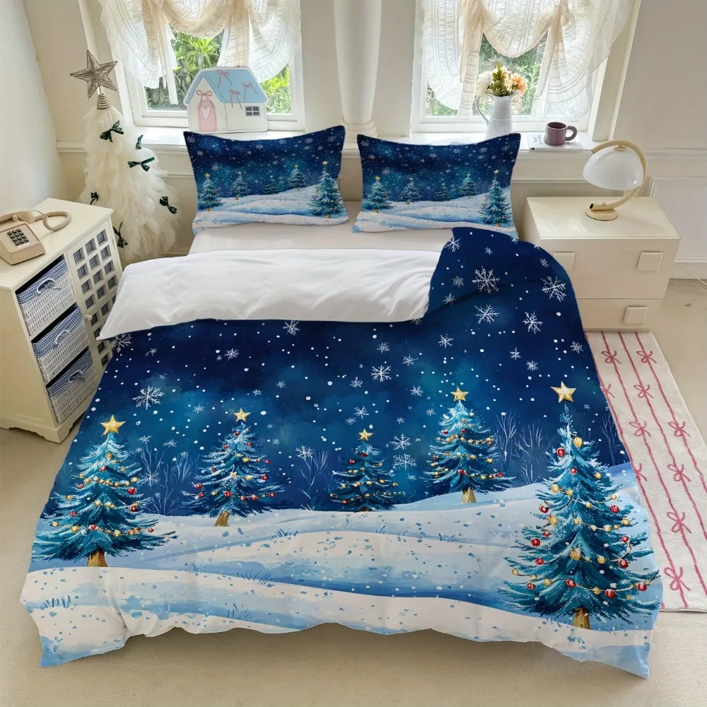 3pcs-blue-bedding-set-snowflakes-print-cozy-soft-duvet-cover-king-queen-twin-size-for-home-bedroom-decor-new-year-christmas-gift