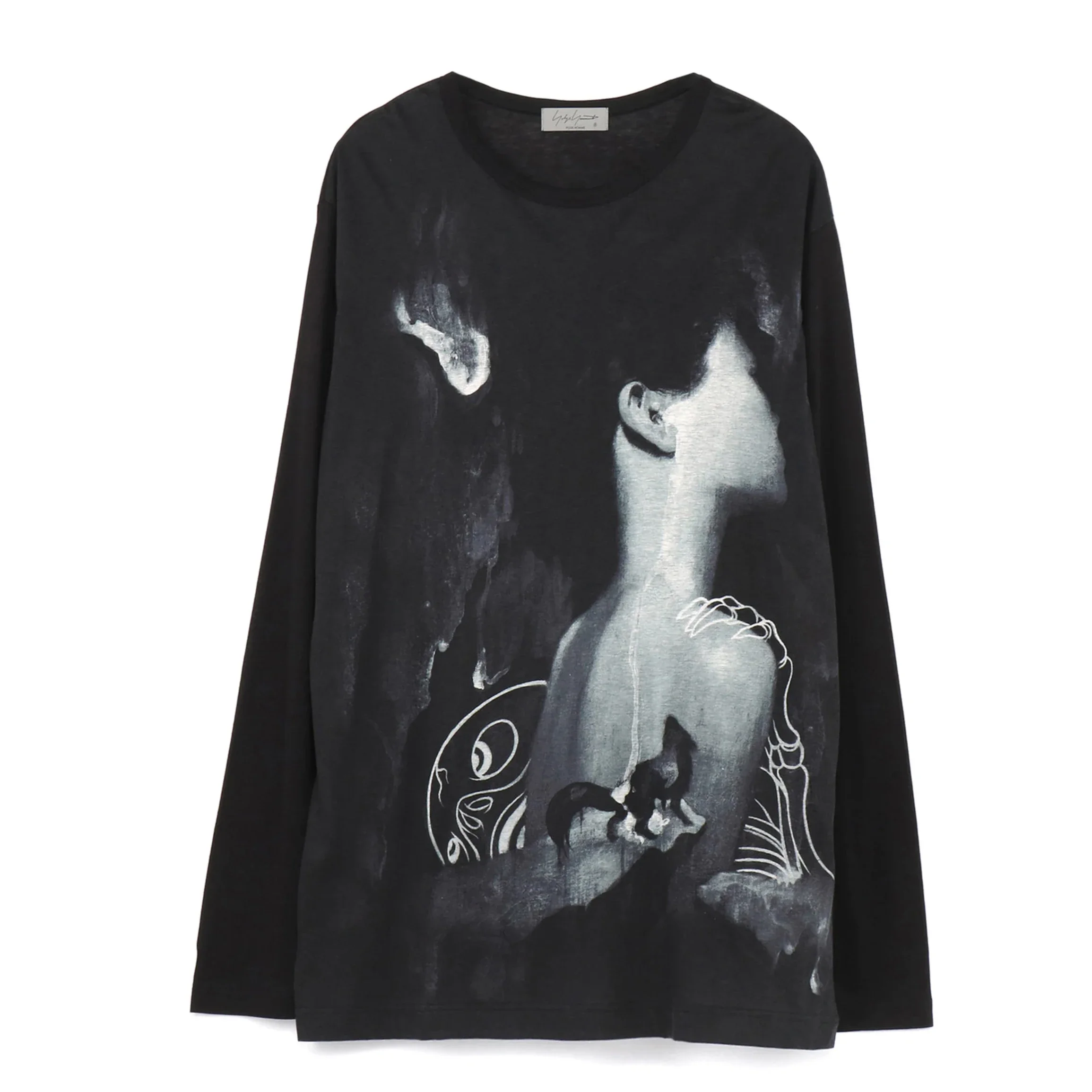 تي شيرت YOJI OOAK بتصميم ياباني مخصص بأكمام طويلة مطبوع بأكمام طويلة وقلنسوة كاجوال على طراز ياماموتو القديم #5