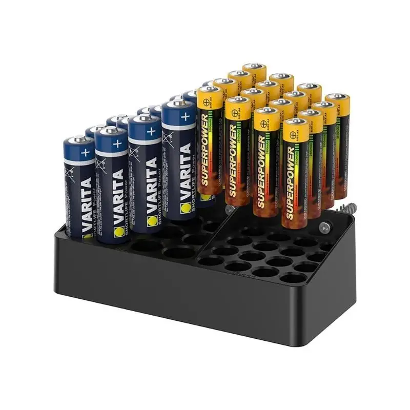 652F Battery Holder Space Saving Battery Storage Box for 12AA Other Multiple Cells Easy Installation Wall Mounted Dispenser
